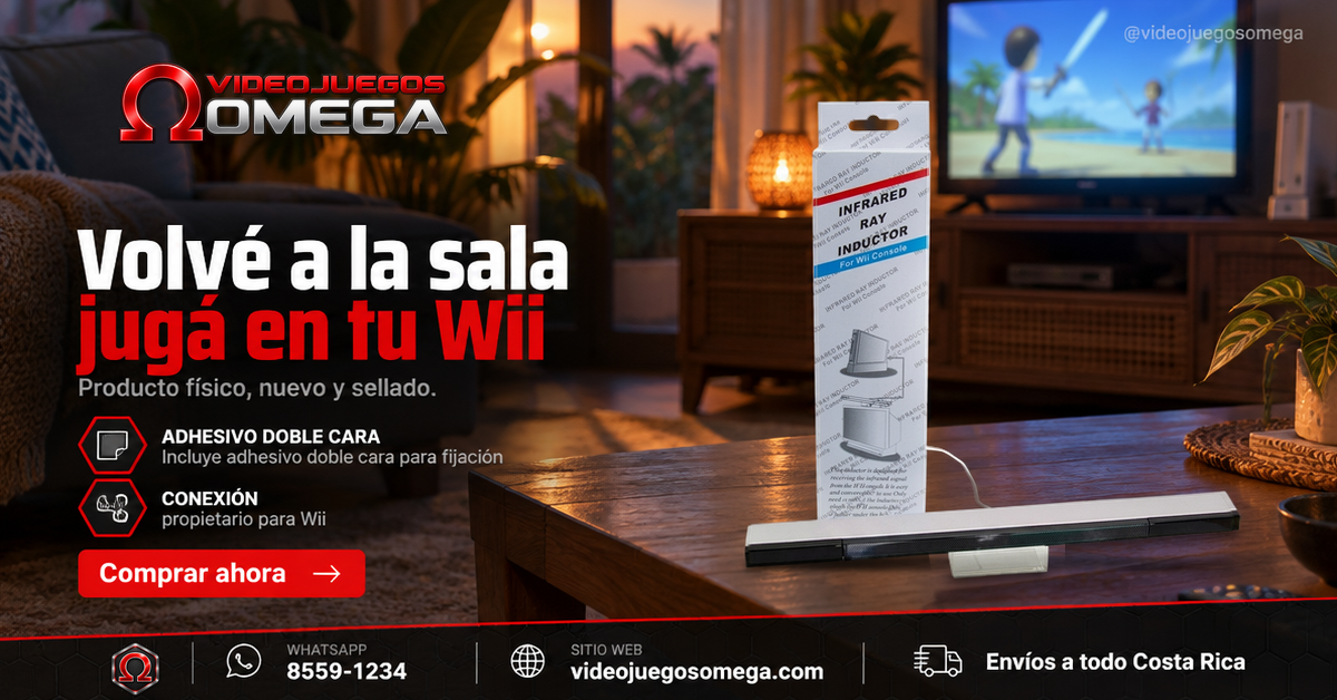 Barra sensora infrarroja para Nintendo Wii compatible disponible en Costa Rica