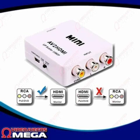 Convertidor AV Nintendo a HDMI 1080p - Accesorios | VideoJuegos Omega Costa Rica
