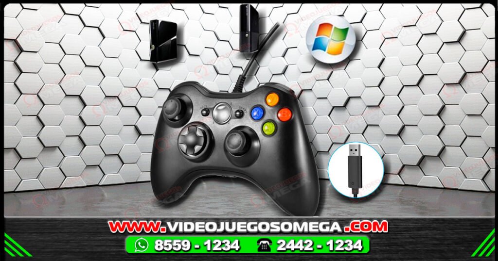 Control Xbox 360 con cable genérico compatible con PC y consola en Costa Rica