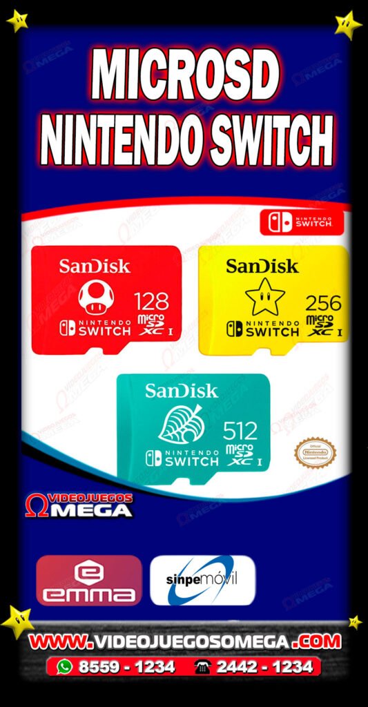 Memoria MicroSD licenciada para Nintendo Switch en Costa Rica