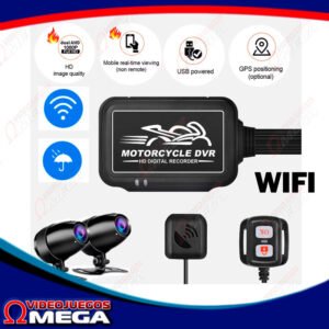 Cámara para motocicleta doble lente wifi