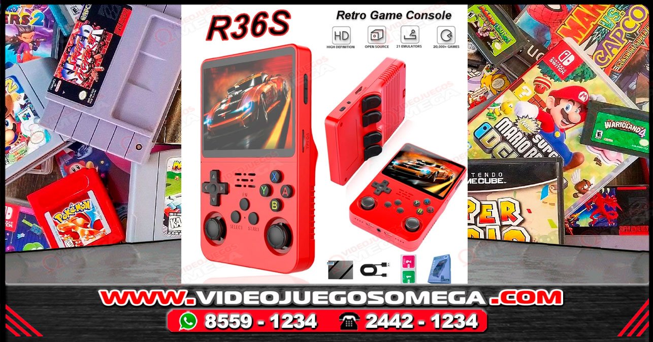 Consola Retro Portátil R36S con más de 15,000 juegos clásicos disponible en Costa Rica