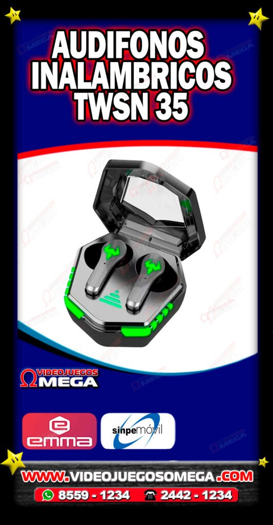 Los Audífonos Inalámbricos TWS N35 ofrecen sonido premium para gamers en Costa Rica.