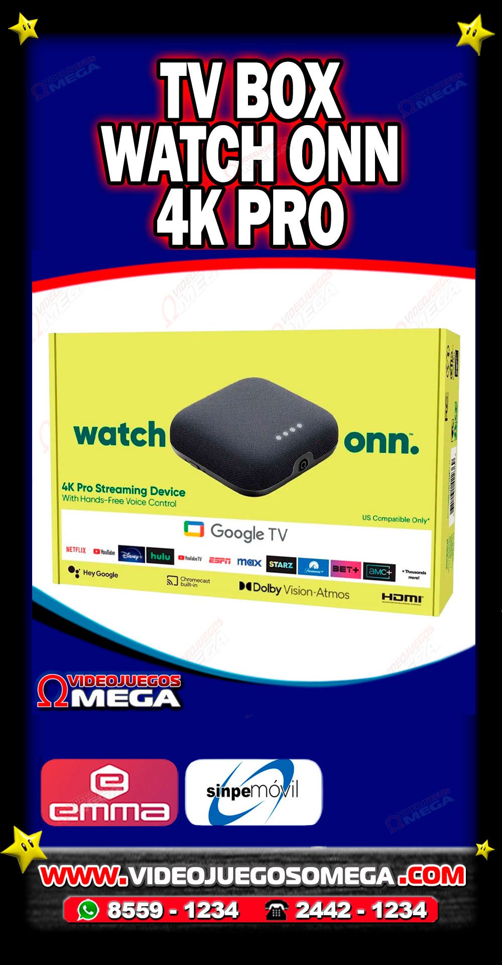 ONN TV Streaming 4K Pro con Android TV en Costa Rica