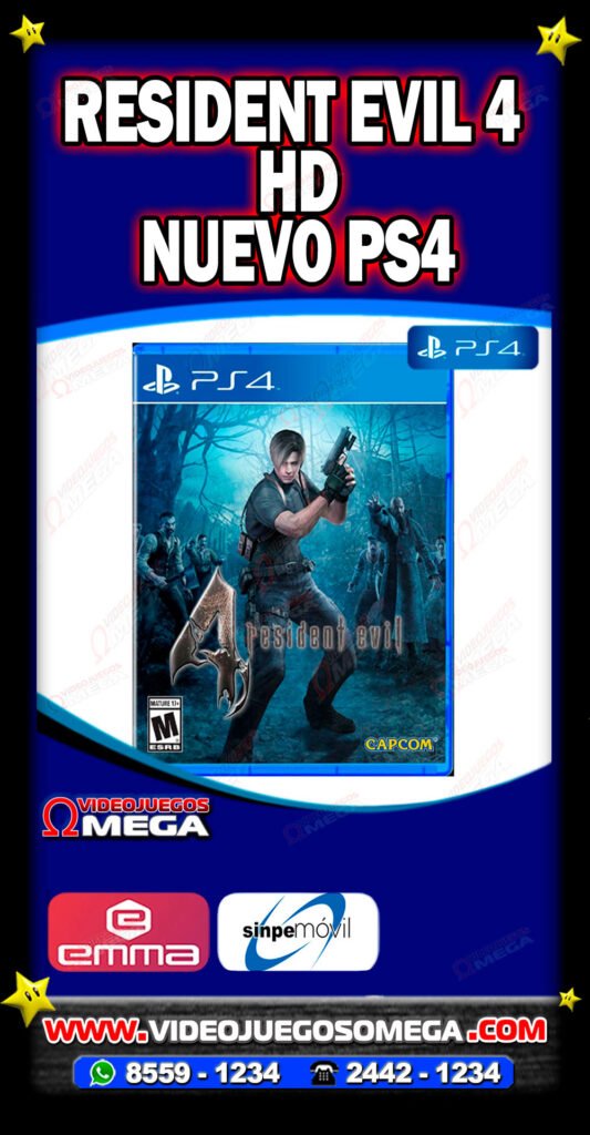 Portada del juego Resident Evil 4 para PS4 versión física en Costa Rica