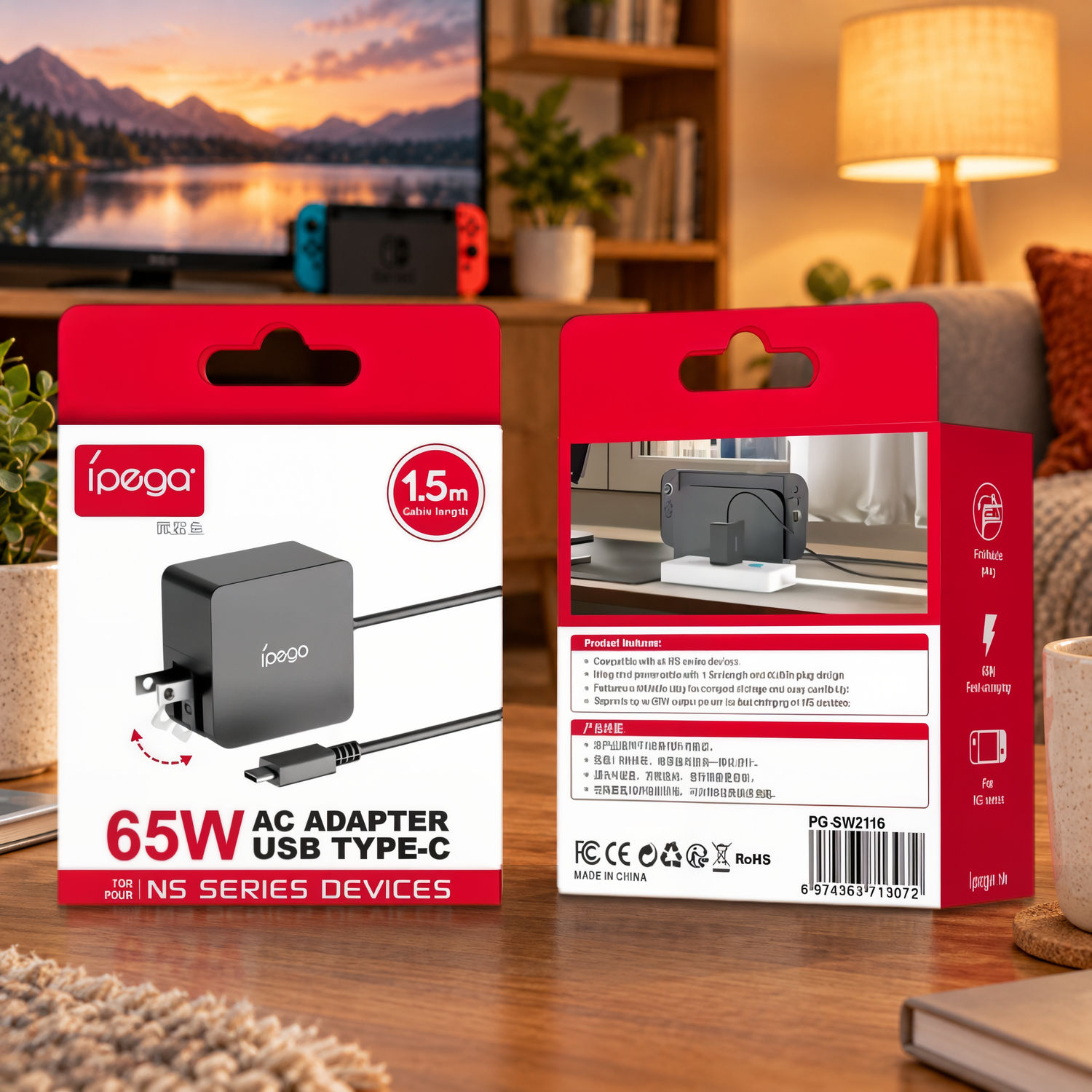 Adaptador de Corriente iPega 65W Para Nintendo Switch | Costa Rica