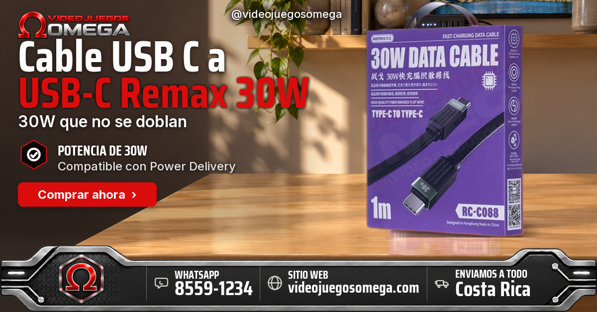 Cable USB C a USB-C Remax 30W | RC C088 Cable USB C a USB-C Remax 30W | RC C088